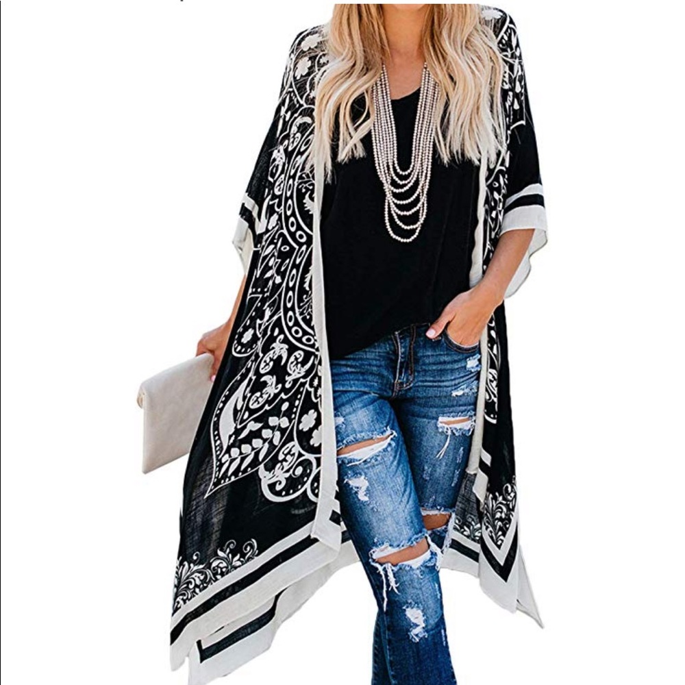 Printed Boho Kimono and Casual Beach Cover Up
